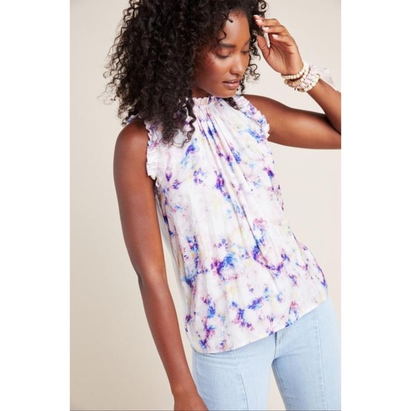 ANTHROPOLOGIE DOLAN MED Left Coast Calliope Tie-Dyed Watercolor Sleeveless Tank - Picture 1 of 9